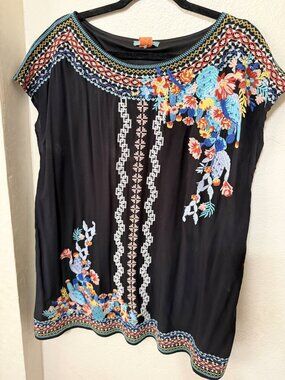 Black April Sky Embroidered Dress – Size Large (Like New)